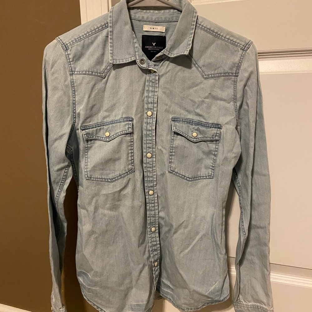 Button up jean top